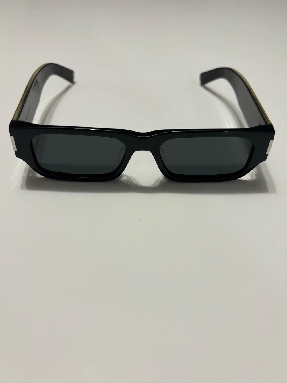 Saint Laurent SL 660/F 001 Black Rectangular Sunglasses 54-17-145 Japan